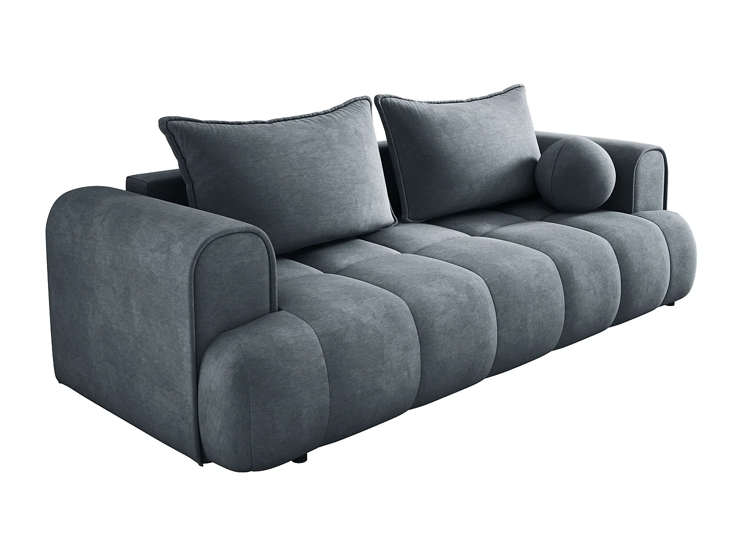 Sofa COCO convertible avec couchage, tissu CLOUD, 2 places, autoportant, 205x105x97 cm, couleur : Gris