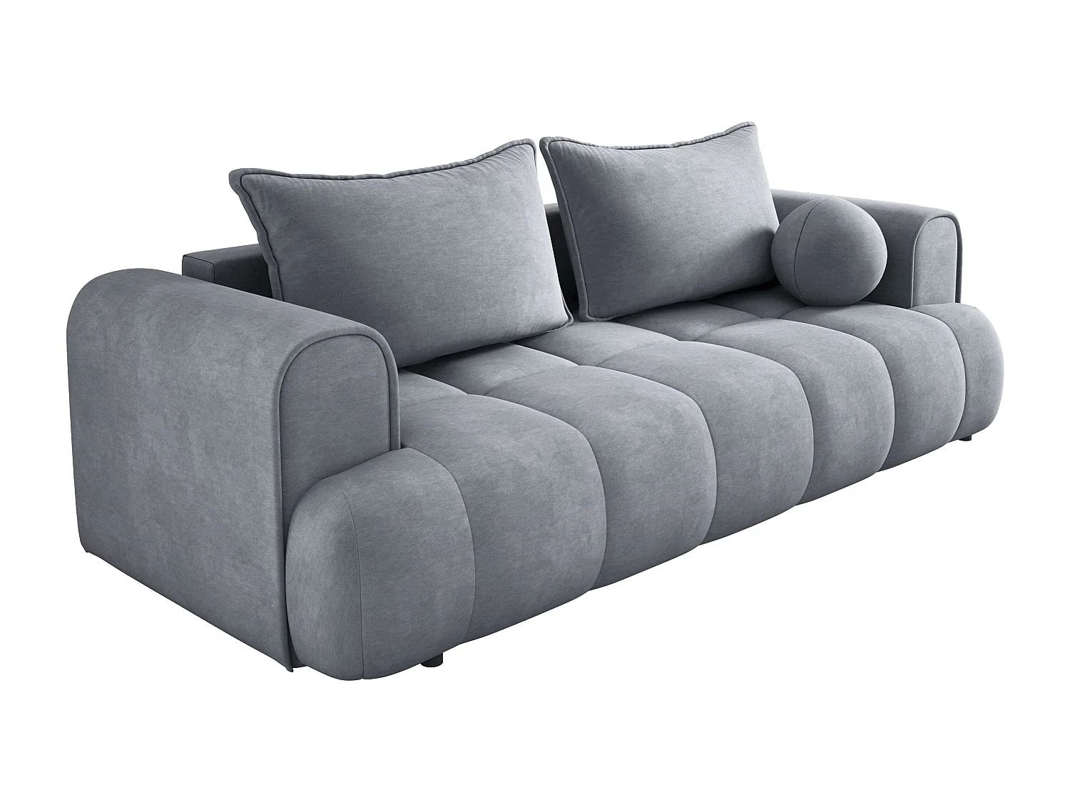 Sofa COCO convertible avec couchage, tissu CLOUD, 2 places, autoportant, 205x105x97 cm, couleur : Gris clair