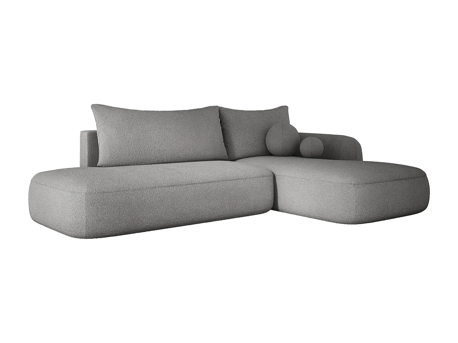 Ecksofa BABU Mit Bettfunktion – Moderne Polsterecke Für Wohnzimmer Funktionales Schlafsofa Im Stoff NOW OR NEVER, 300x105x60cm, Rechte Seite, GRAFIT