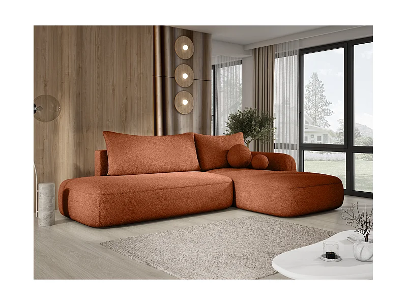 Ecksofa BABU Mit Bettfunktion – Moderne Polsterecke Für Wohnzimmer Funktionales Schlafsofa Im Stoff NOW OR NEVER, 300x105x60cm, Rechte Seite, GRÜN