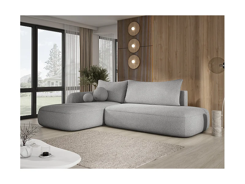 Canapé d'angle BABU avec lit – Sofa convertible moderne NOW OR NEVER, 300x105x60cm, côté gauche, GRAPHITE