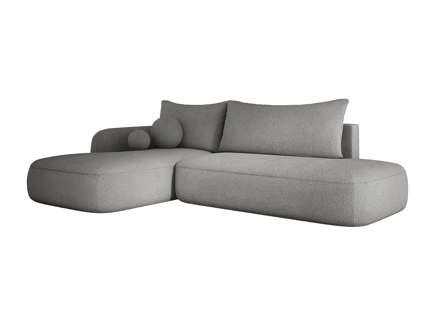 Canapé d'angle BABU avec lit – Sofa convertible moderne NOW OR NEVER, 300x105x60cm, côté gauche, GRAPHITE