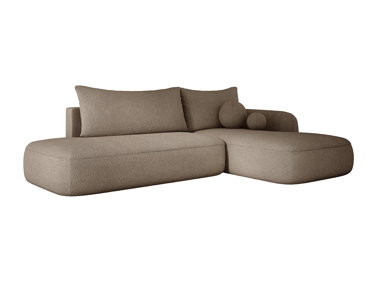 Canapé d'angle BABU avec lit – Sofa convertible moderne NOW OR NEVER, 300x105x60cm, côté droit, VERT