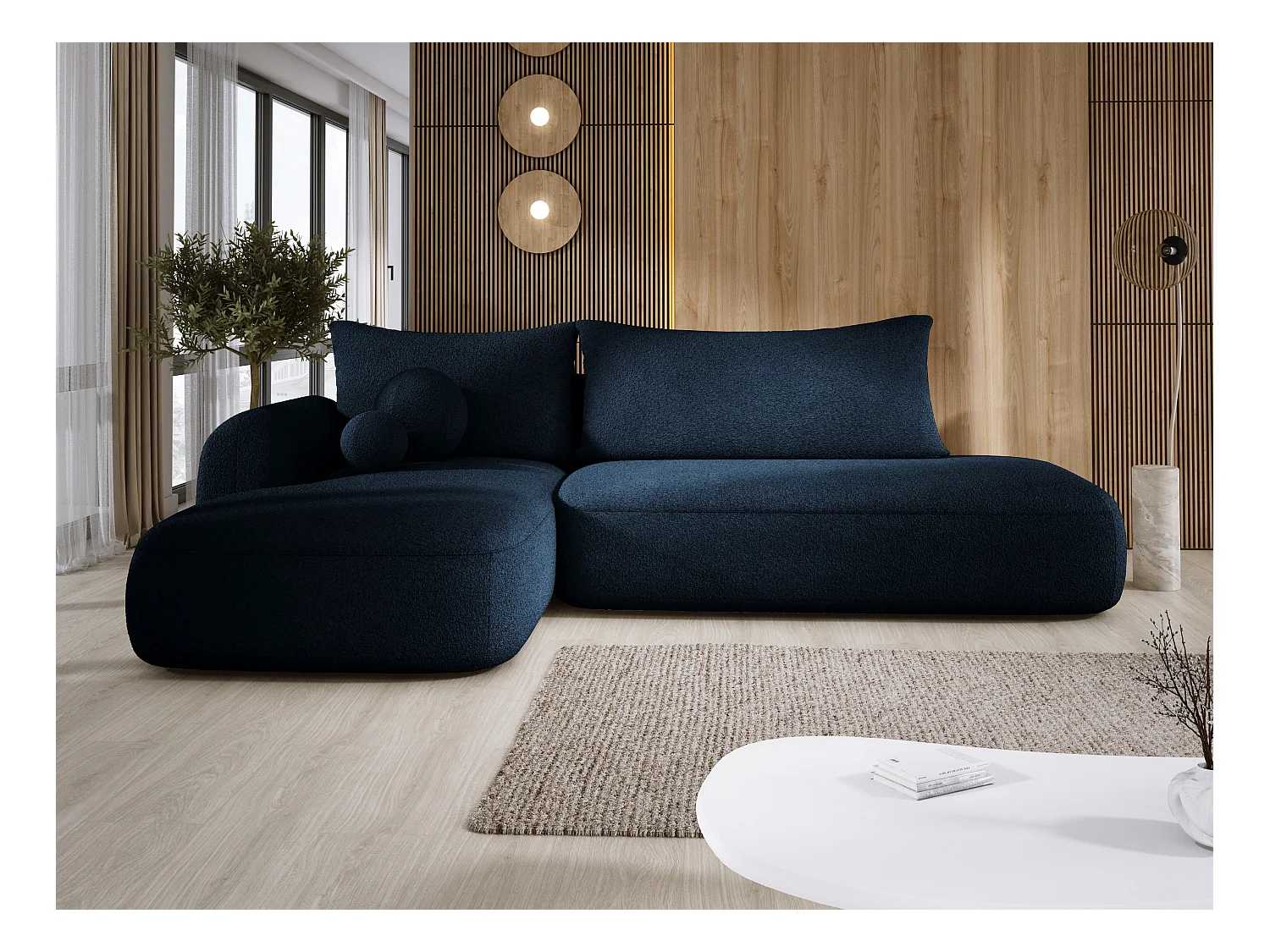 Canapé d'angle BABU avec lit – Sofa convertible moderne NOW OR NEVER, 300x105x60cm, côté gauche, GRIS