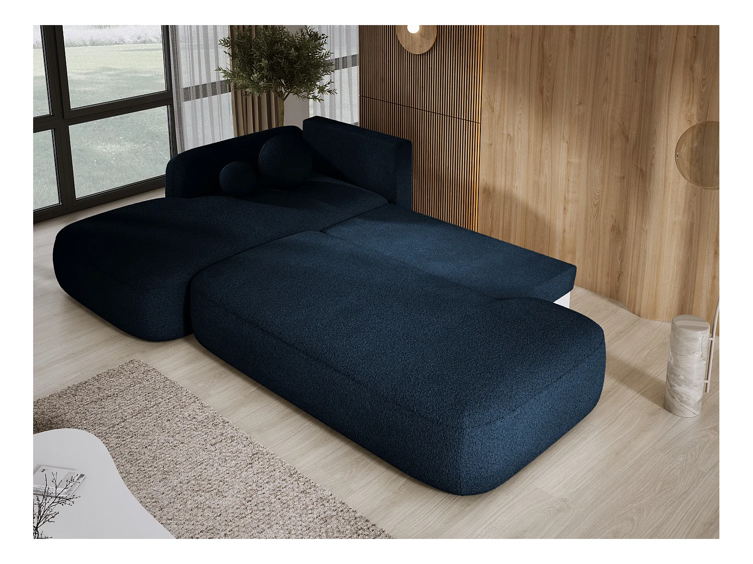 Canapé d'angle BABU avec lit – Sofa convertible moderne NOW OR NEVER, 300x105x60cm, côté gauche, GRIS