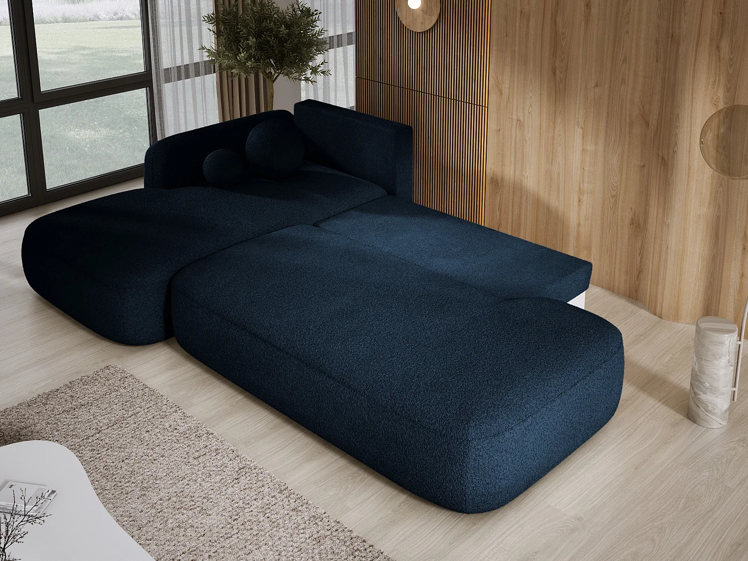 Canapé d'angle BABU avec lit – Sofa convertible moderne NOW OR NEVER, 300x105x60cm, côté gauche, GRIS