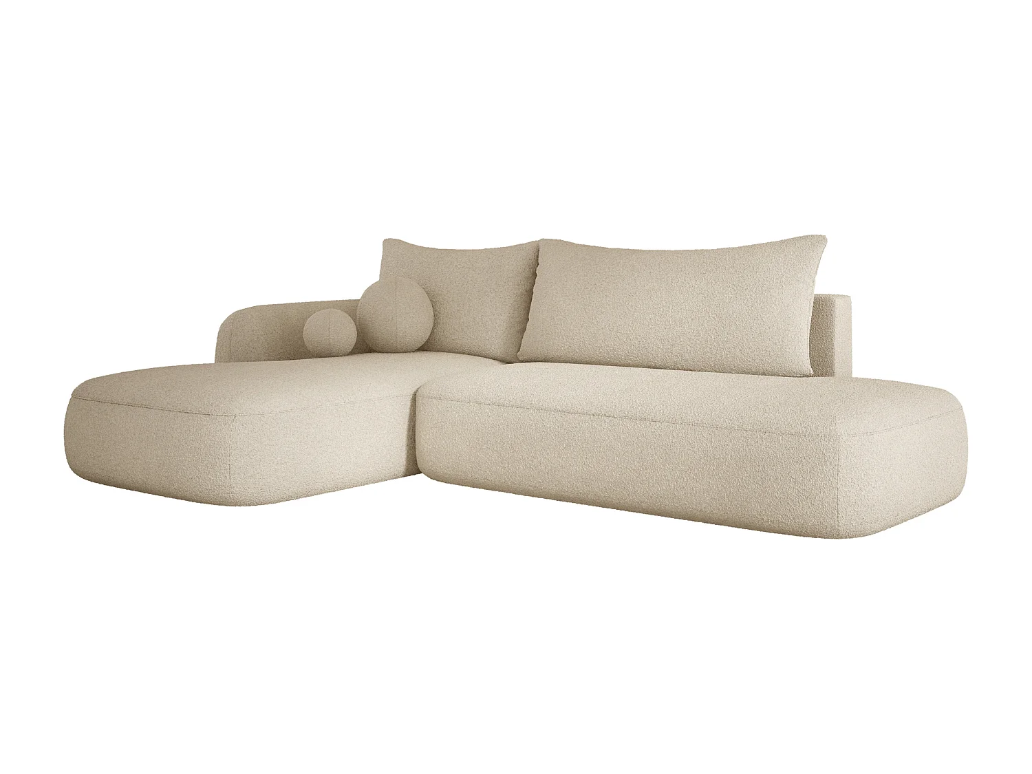 Canapé d'angle BABU avec lit – Sofa convertible moderne NOW OR NEVER, 300x105x60cm, côté gauche, BEIGE