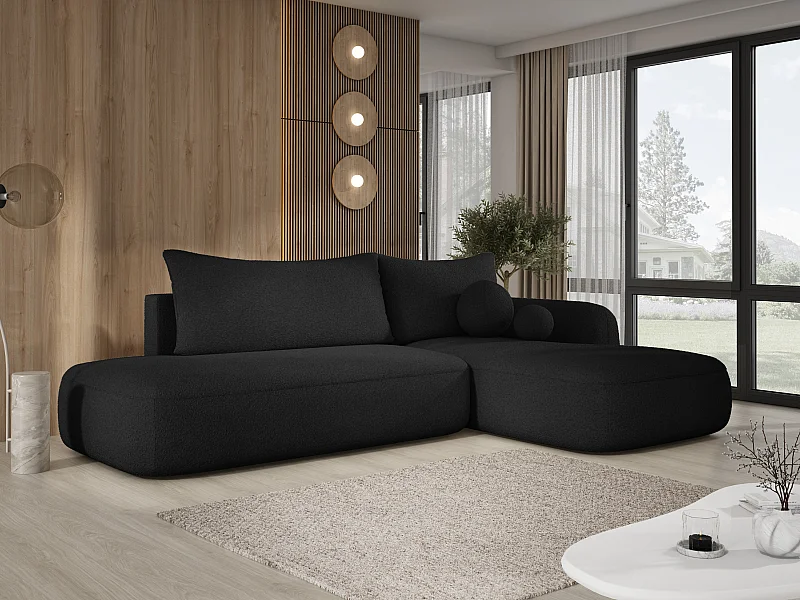 Canapé d'angle BABU avec lit – Sofa convertible moderne NOW OR NEVER, 300x105x60cm, côté droit, BEIGE