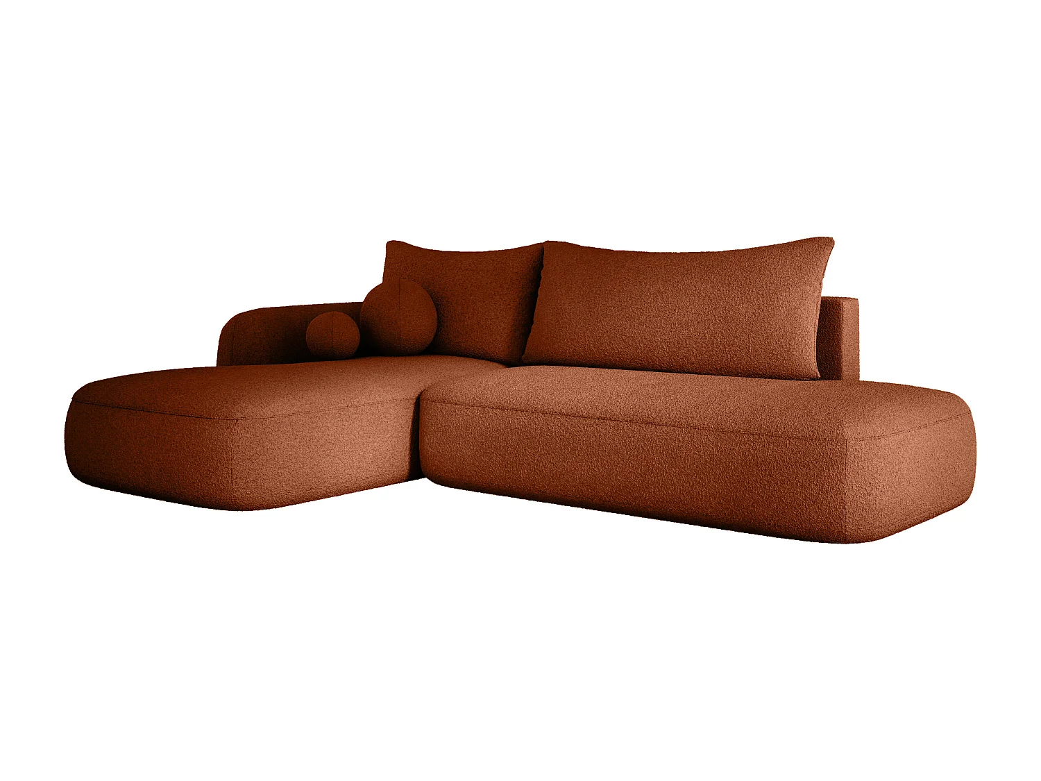 Narożnik BABU z funkcją spania – nowoczesna sofa do salonu, materiał NOW OR NEVER, 300x105x60 cm, lewa strona, ZIELONY