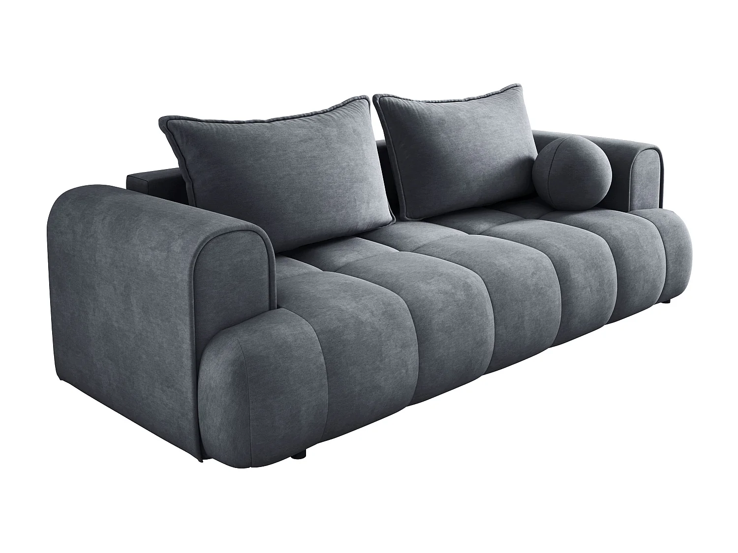 Sofa COCO Slaapbank met bedfunctie, CLOUD stof, 2-zits, vrijstaand, Afmeting: 250x105x90cm Kleur: Donkergrijs