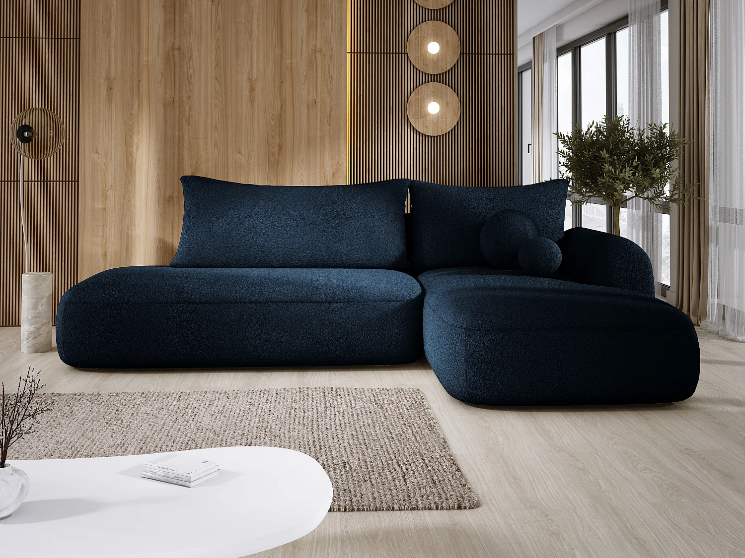 Canapé d'angle BABU avec lit – Sofa convertible moderne NOW OR NEVER, 300x105x60cm, côté droit, GRIS