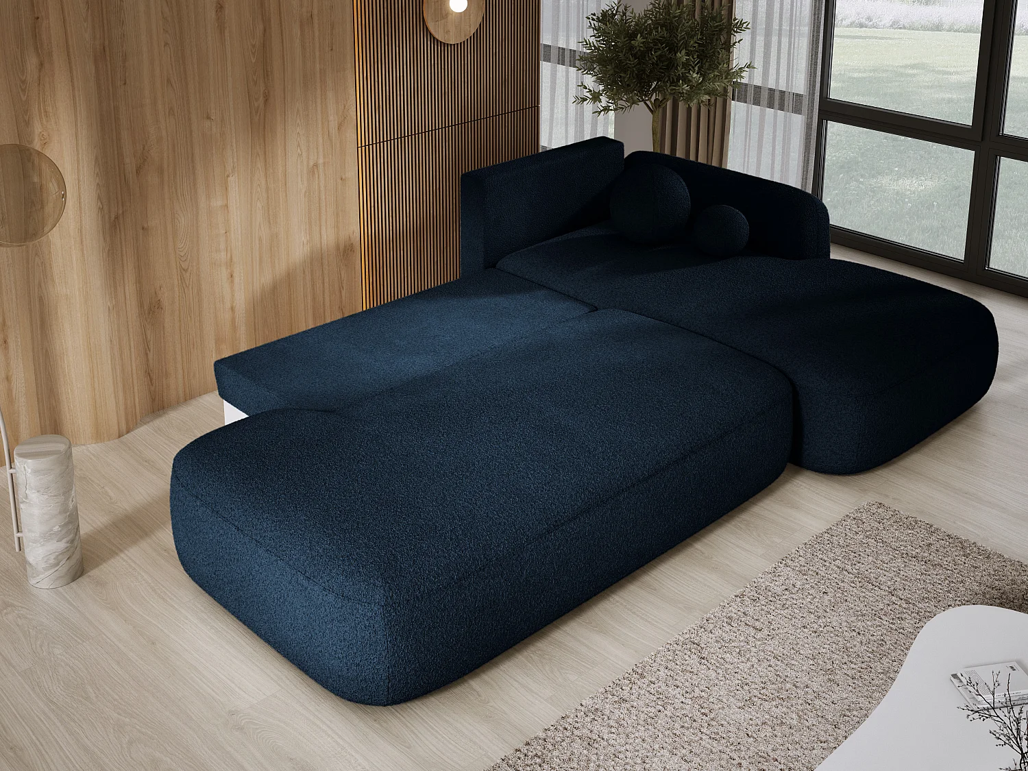 Canapé d'angle BABU avec lit – Sofa convertible moderne NOW OR NEVER, 300x105x60cm, côté droit, GRIS