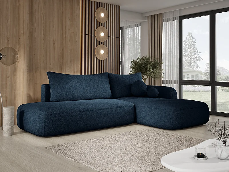 Canapé d'angle BABU avec lit – Sofa convertible moderne NOW OR NEVER, 300x105x60cm, côté droit, GRIS