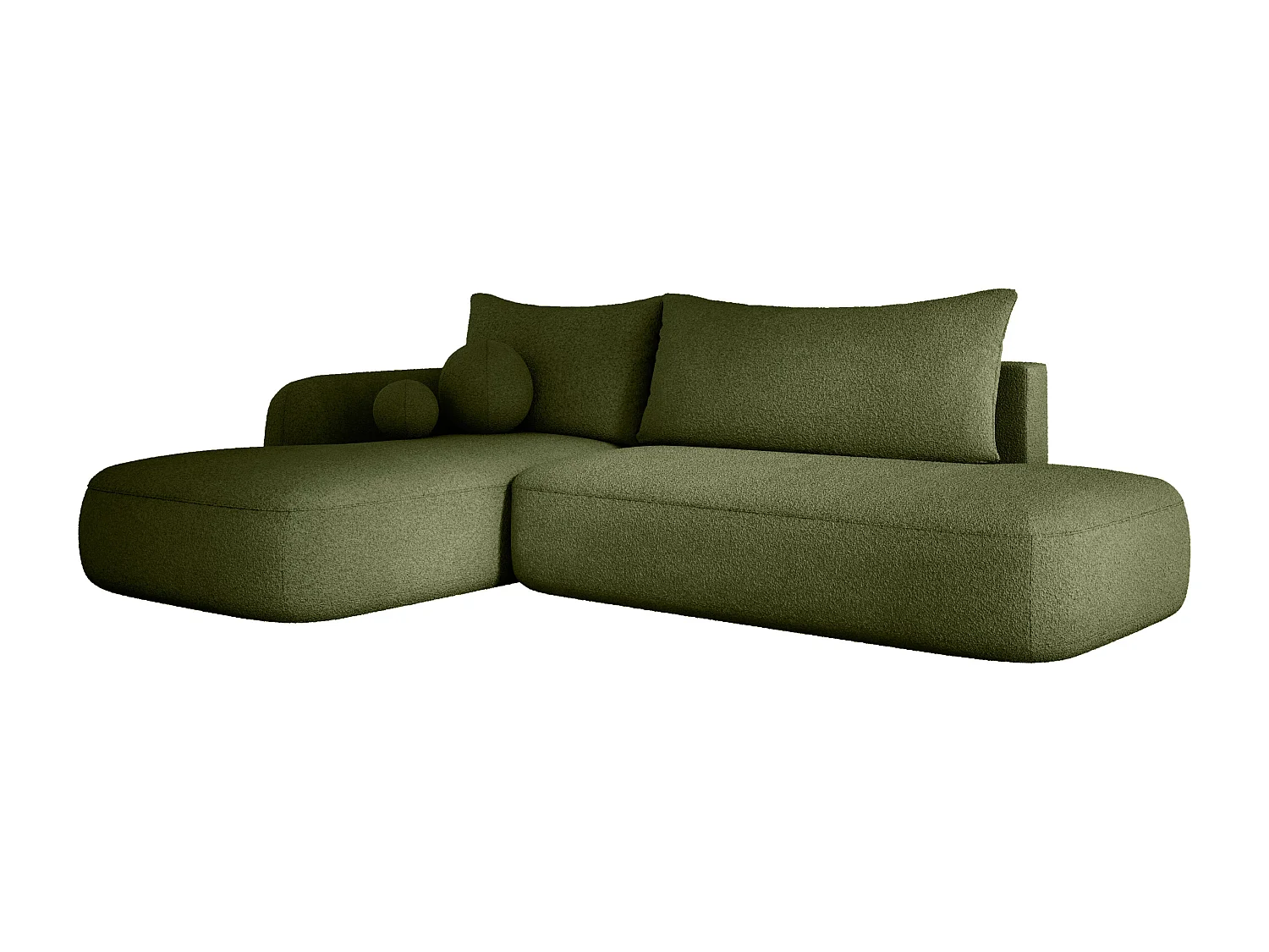 Canapé d'angle BABU avec lit – Sofa convertible moderne NOW OR NEVER, 300x105x60cm, côté gauche, ORANGE