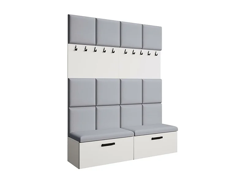 GARDEROBE Margaret I+I 162/203/43 avec panneaux rembourrés et armoire à chaussures