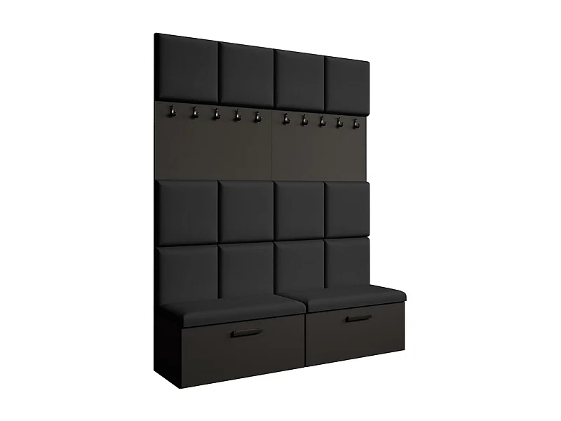 GARDEROBE Margaret I+I 162/203/43 mit gepolsterten Paneelen und Schuhschrank