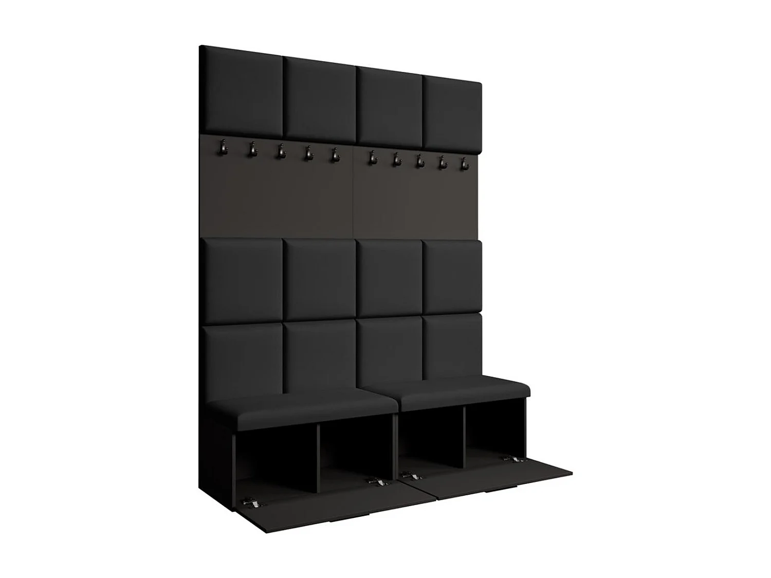 GARDEROBE Margaret I+I 162/203/43 avec panneaux rembourrés et armoire à chaussures