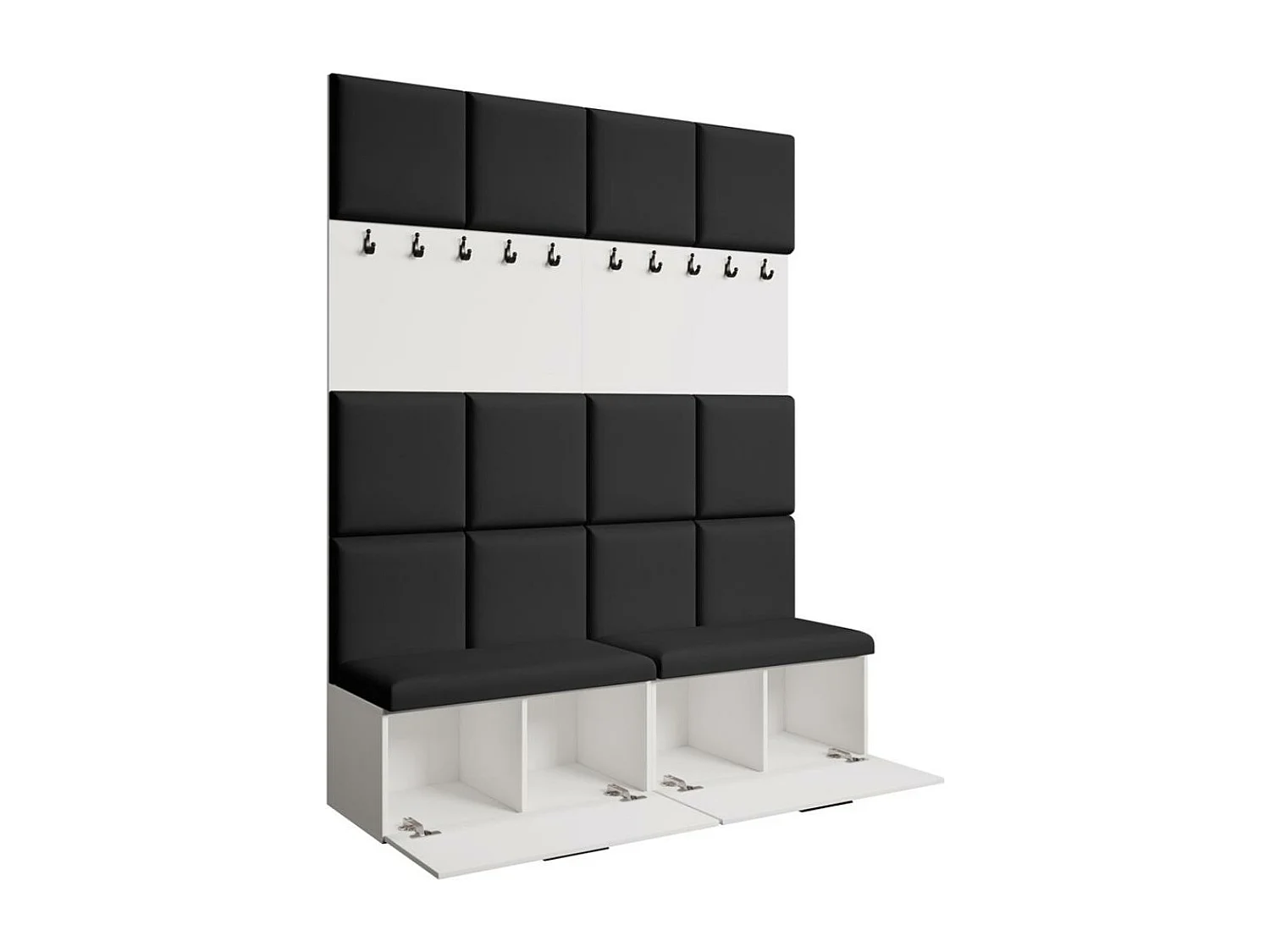 GARDEROBE Margaret I+I 162/203/43 avec panneaux rembourrés et armoire à chaussures