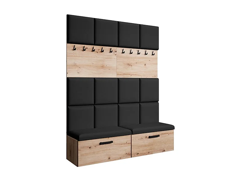 GARDEROBE Margaret I+I 162/203/43 avec panneaux rembourrés et armoire à chaussures