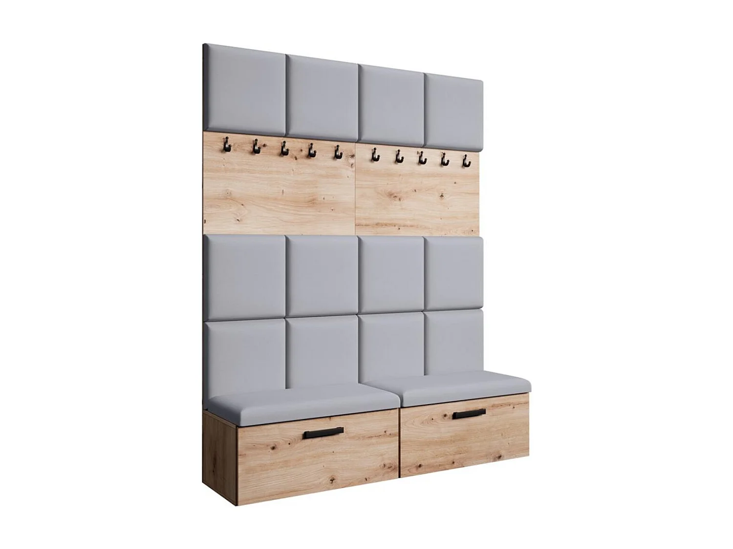 GARDEROBE Margaret I+I 162/203/43 avec panneaux rembourrés et armoire à chaussures