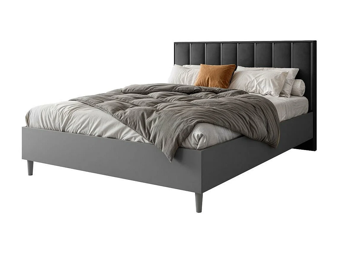 BED Stella 166/211/108 with 2 nightstands black