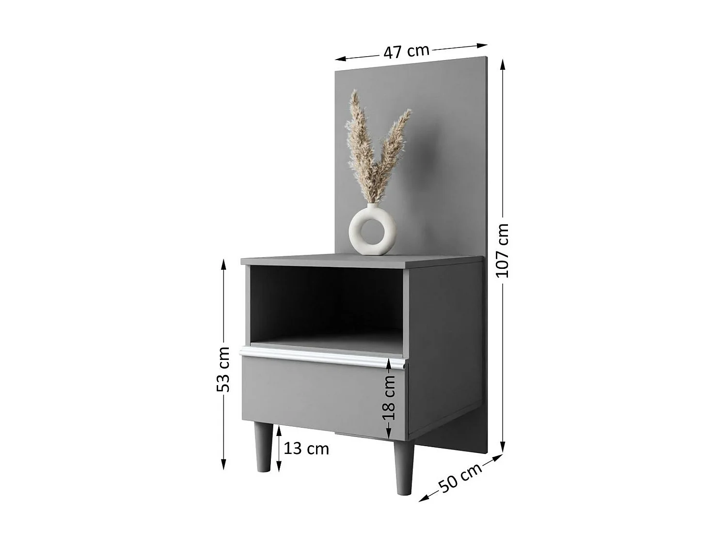 BED Stella 166/211/108 with 2 nightstands black