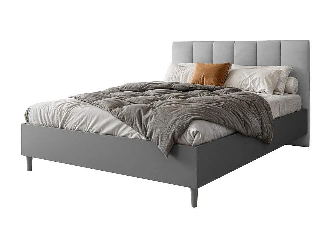 POLSTERBED Lectus 166/211/108 grafiet/grijs
