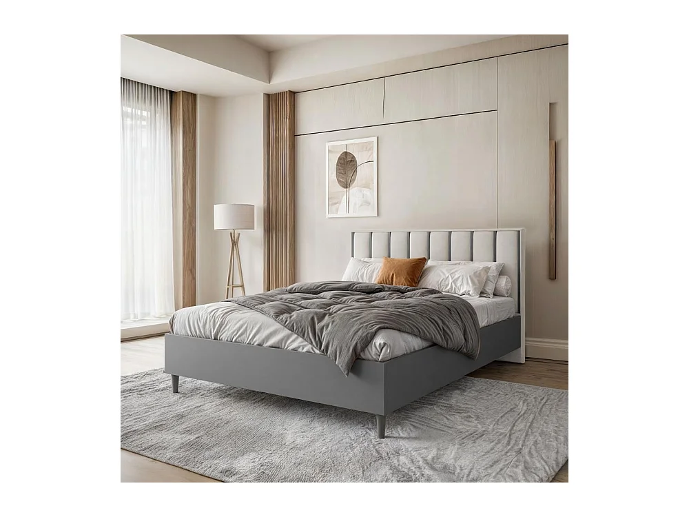 POLSTERBETT Stella 166/211/108 graphit/beige