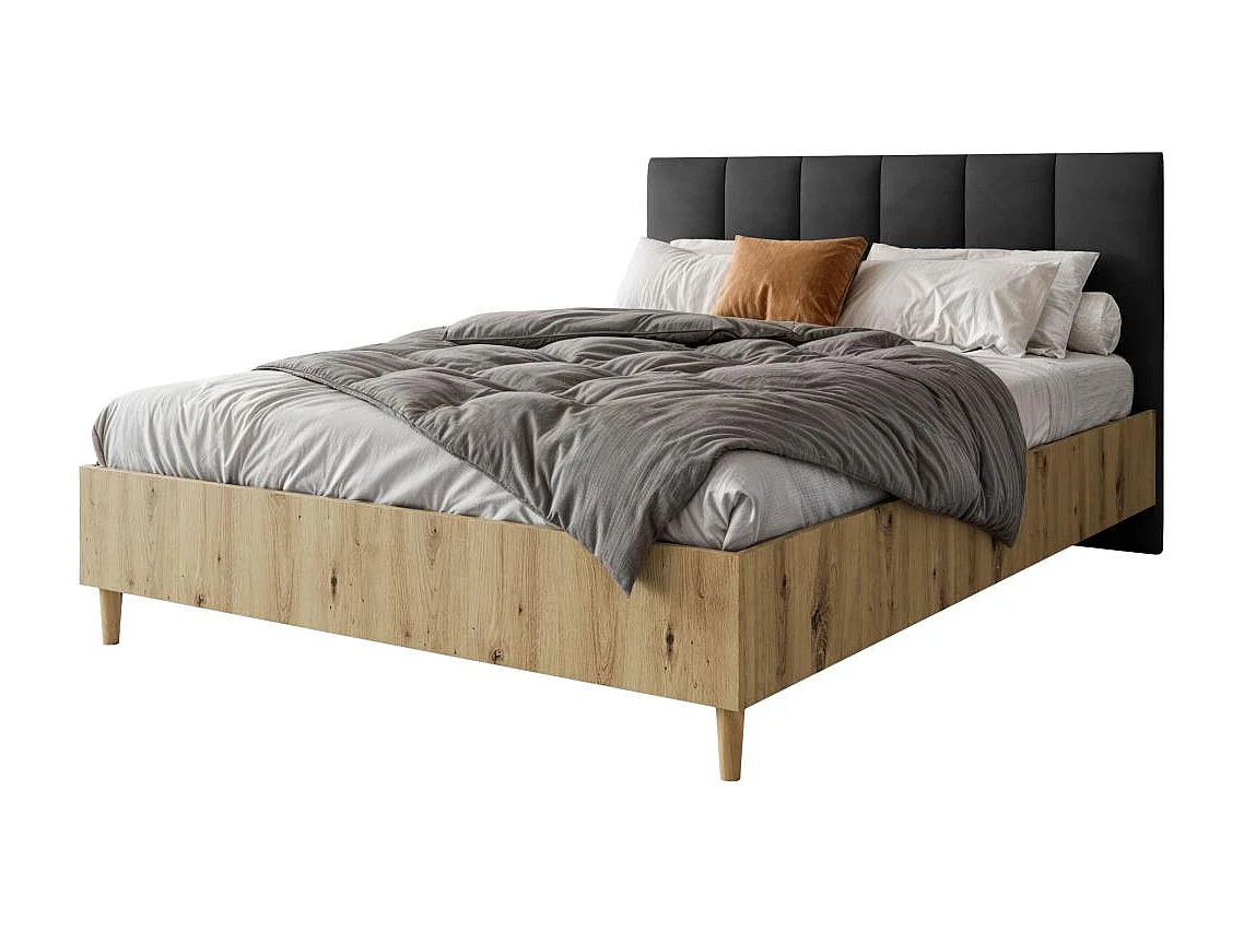 LIT COUCHÉ Lectus 166/211/108 chêne Artisan/noir