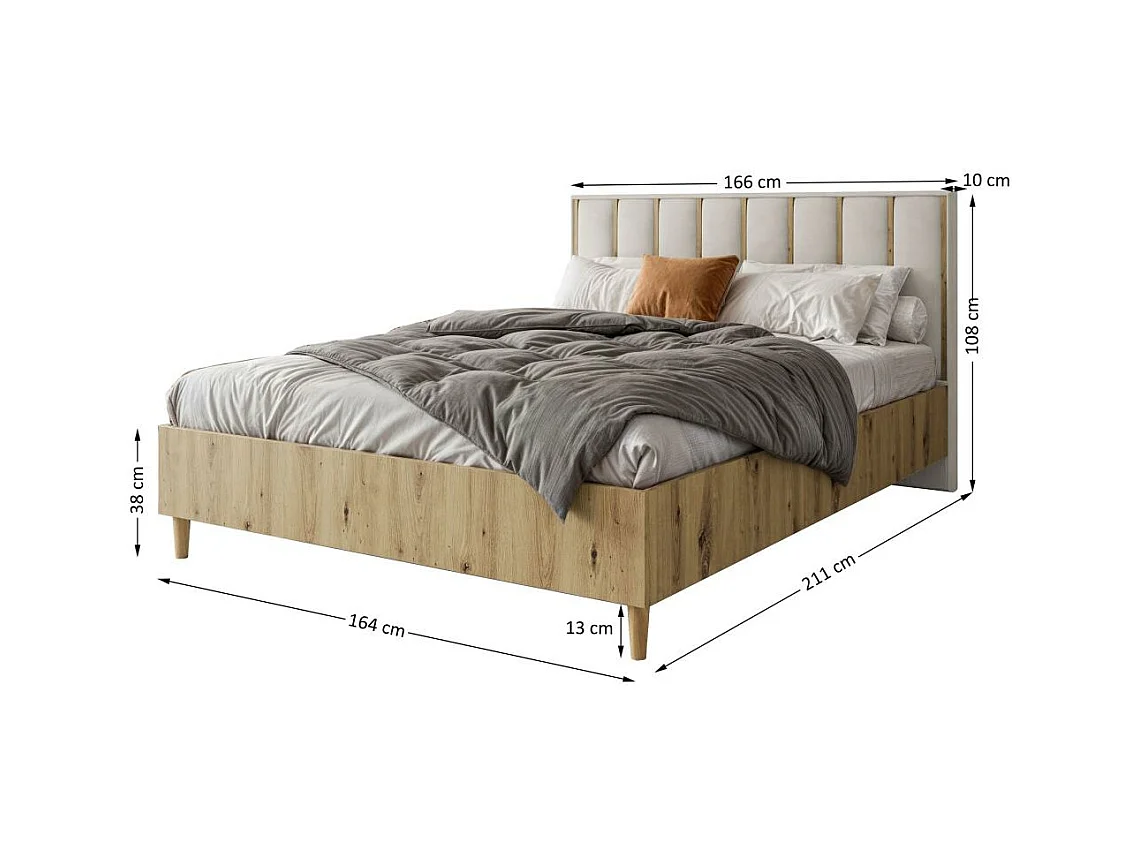 LIT COUCHÉ Stella 166/211/108 chêne Artisan/beige