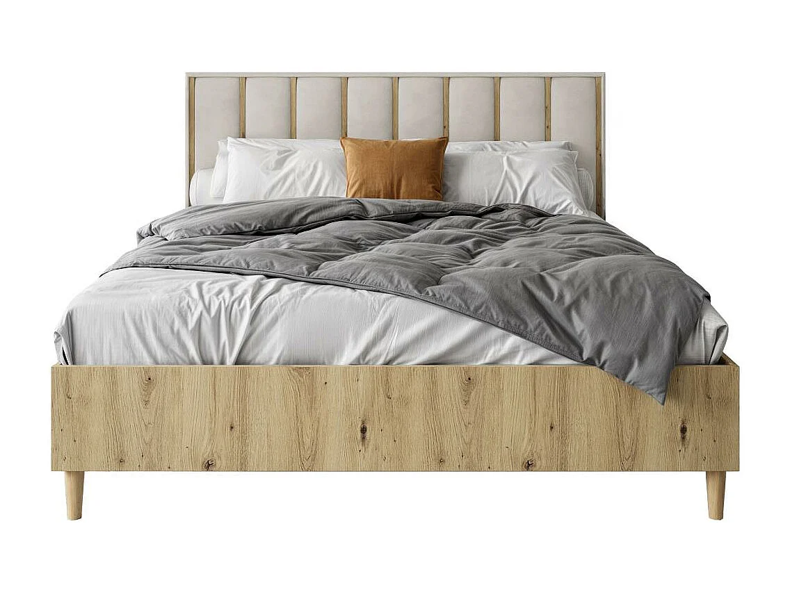 POEFBED Stella 166/211/108 eiken Artisan/beige