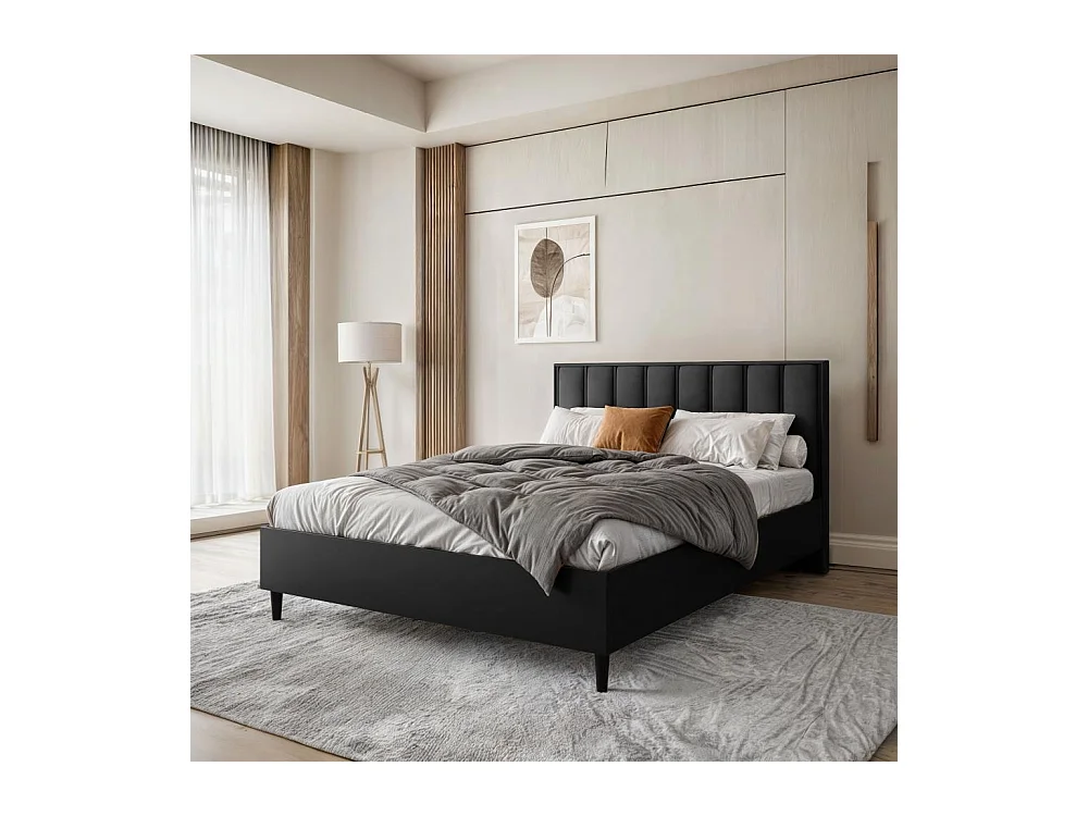POLSTERBETT Stella 166/211/108 schwarz/schwarz