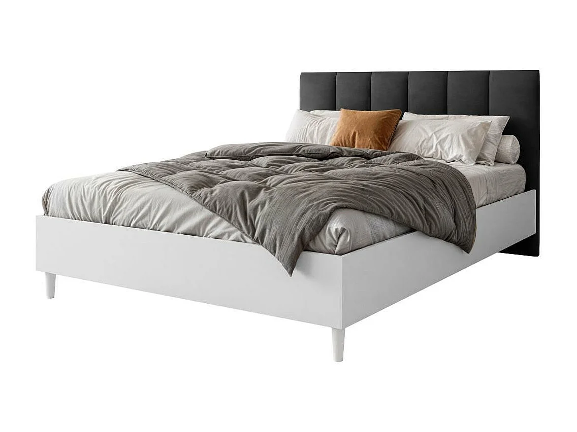 POLSTERBETT Lectus 166/211/108 mit 2 Nachttischen schwarz