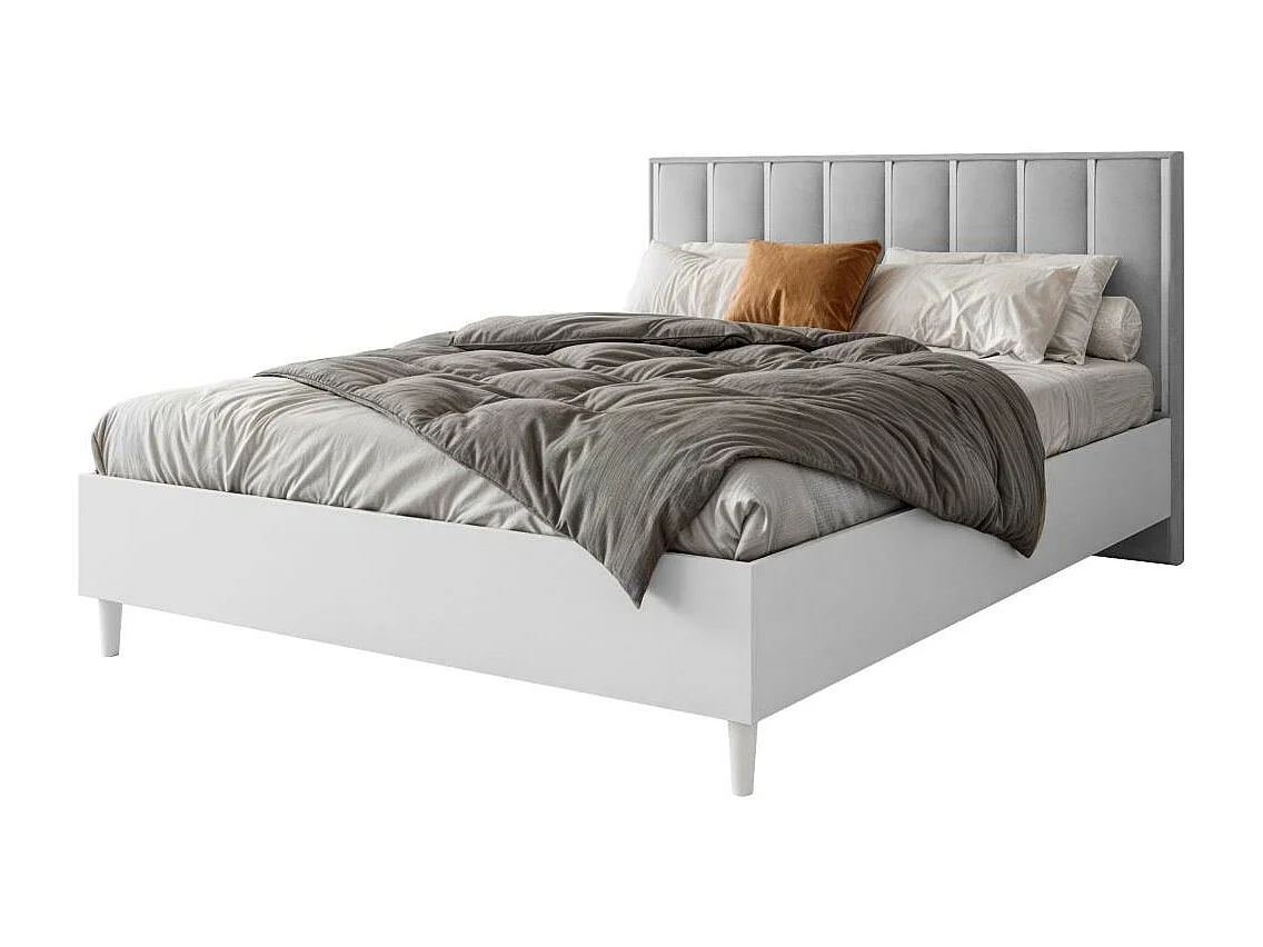BED Stella 166/211/108 with 1 nightstand grey