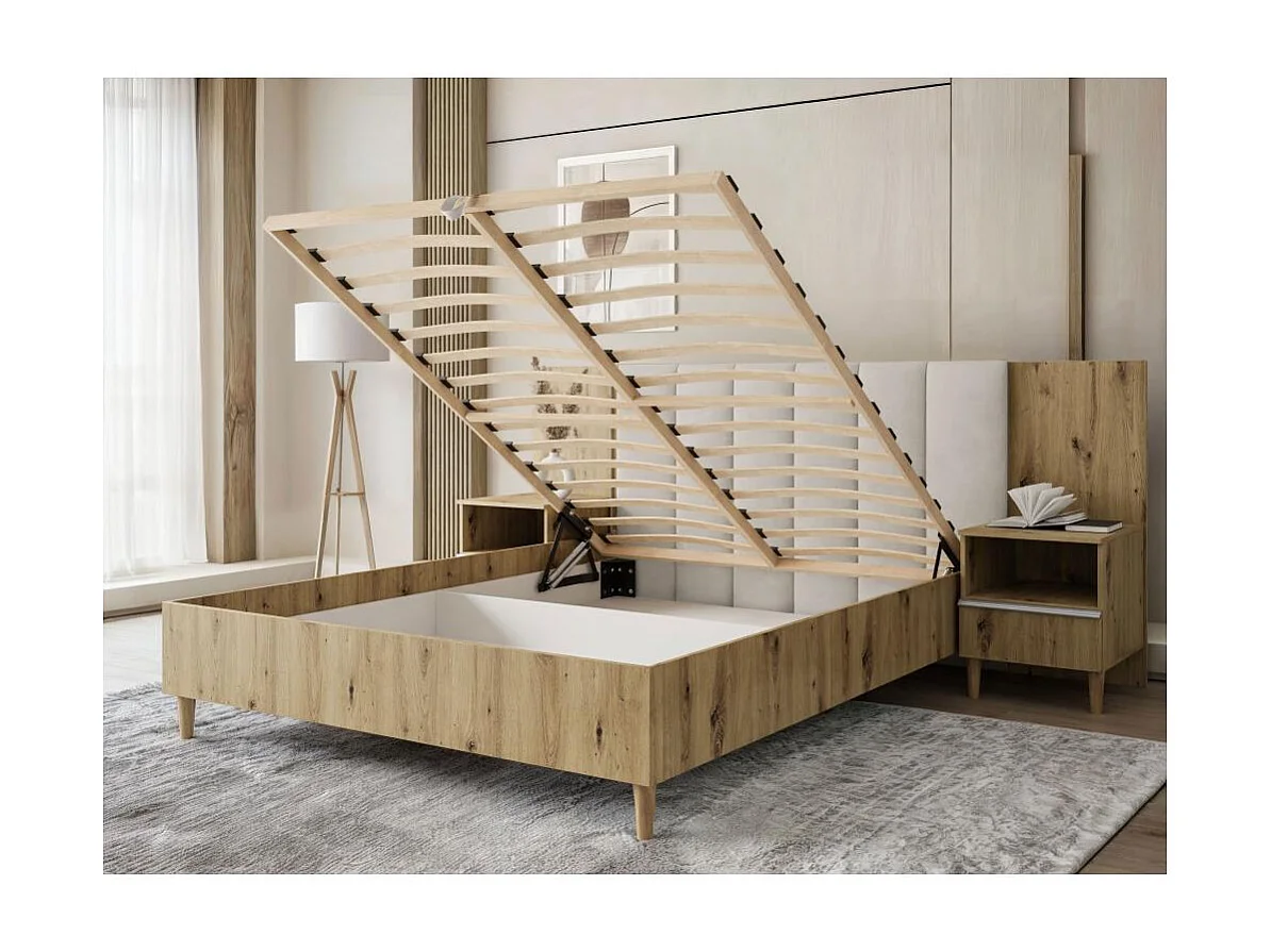 POLSTERBETT Lectus 166/211/108 weiß/beige