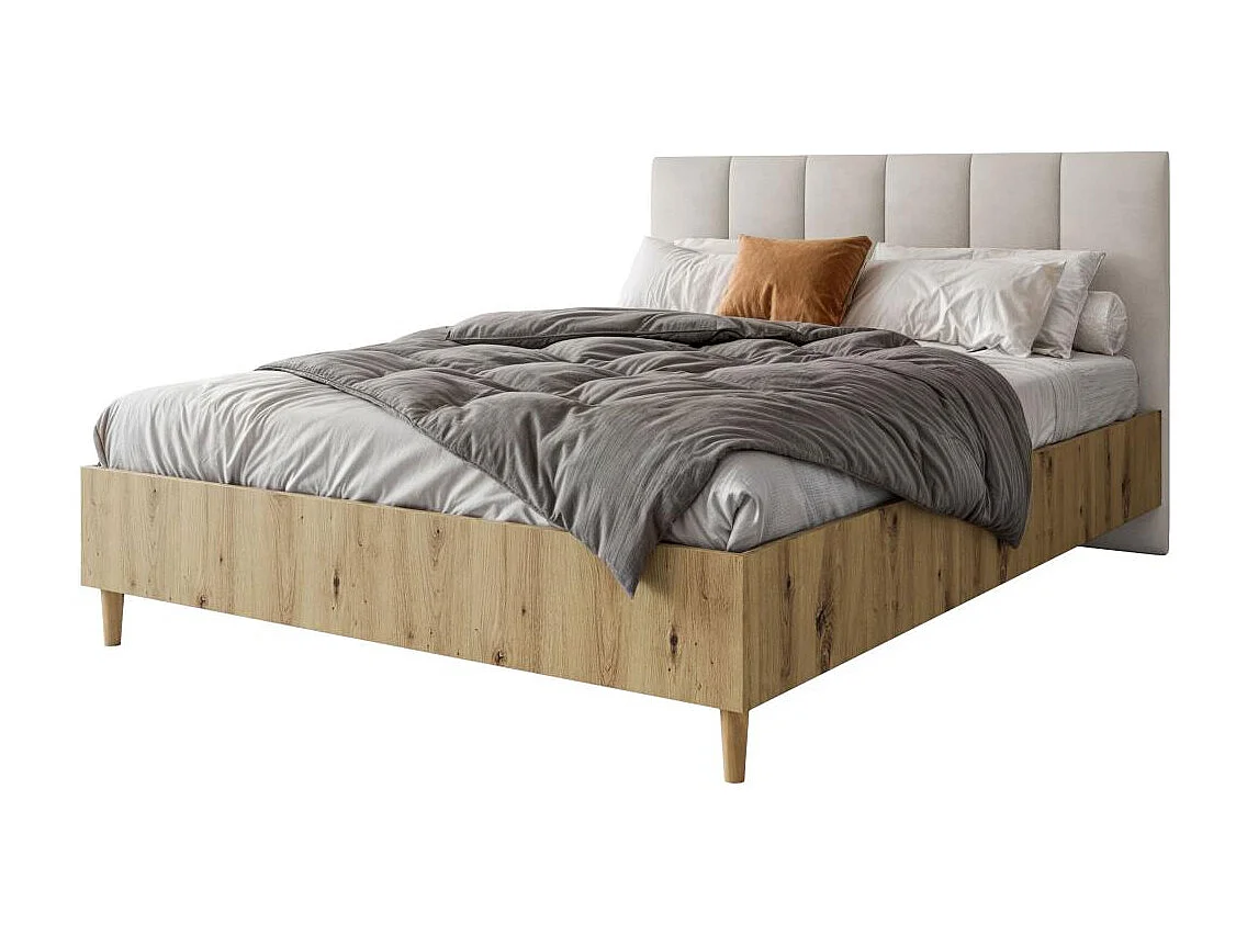 POLSTERBETT Lectus 166/211/108 eiche Artisan/beige