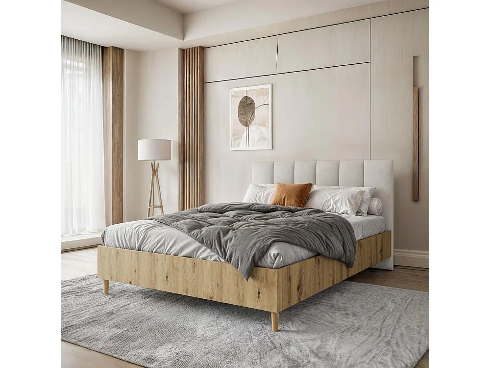 LIT COUCHÉ Lectus 166/211/108 chêne Artisan/beige