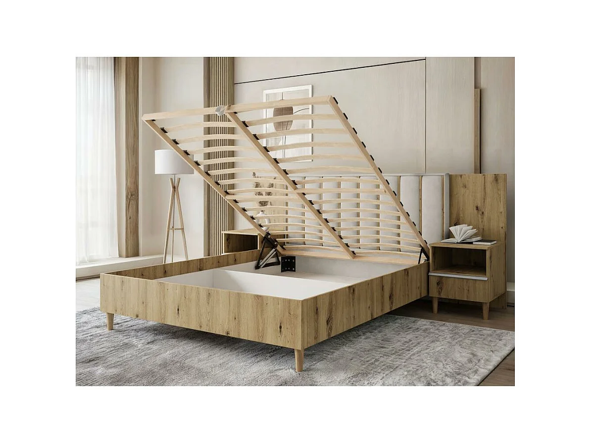 LIT COUCHÉ Stella 166/211/108 avec 1 table de nuit grise