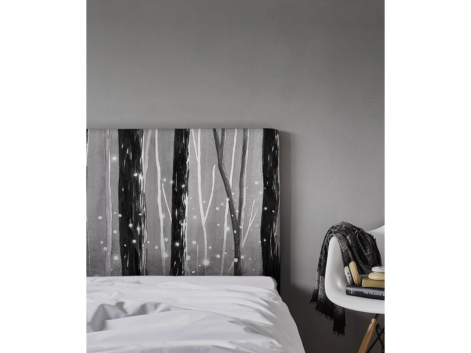 BELLECOUR LITERIE | Tête de lit déhoussable LUCIOLES 180x110 cm | Coloris Noir