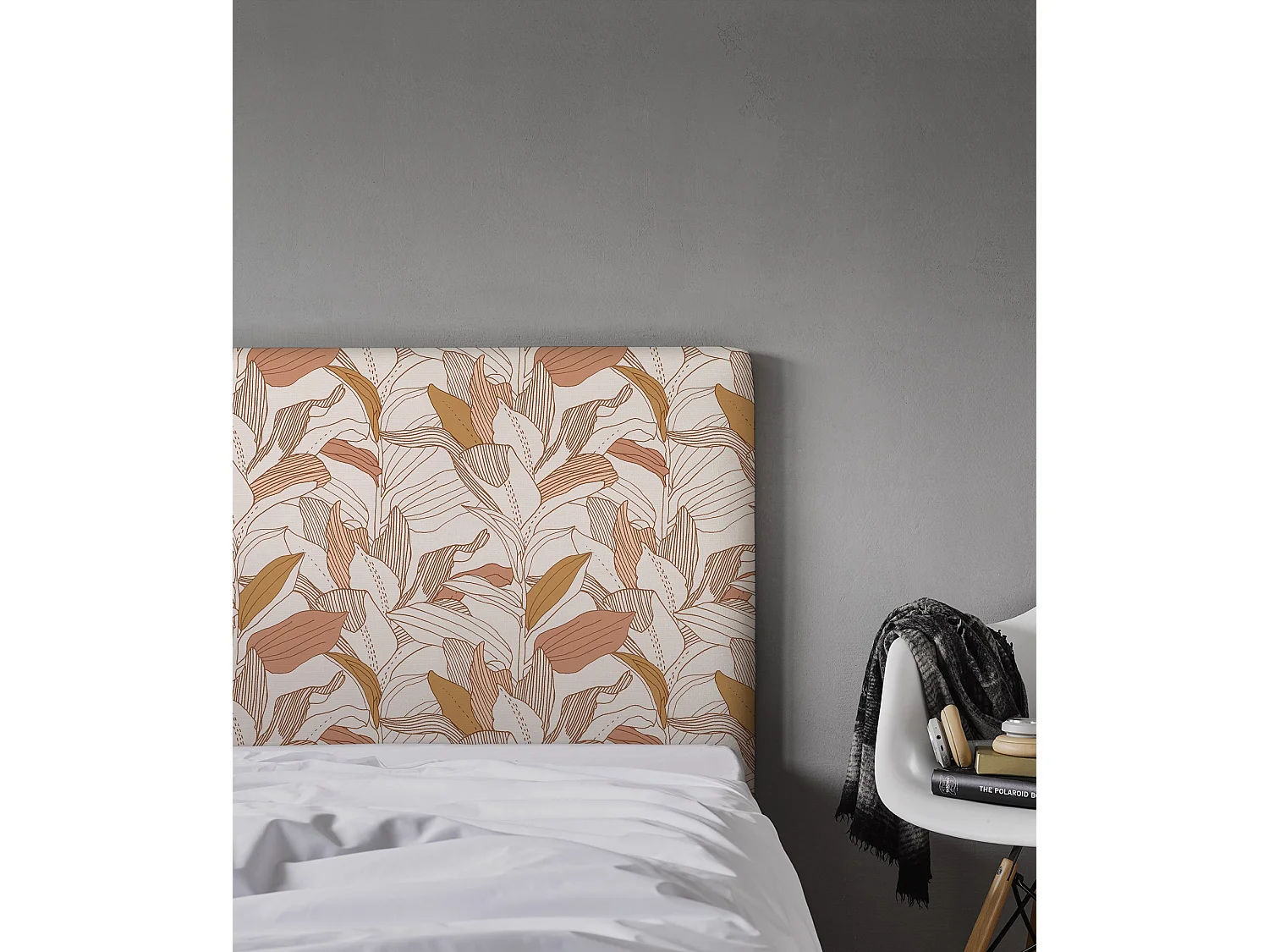 BELLECOUR LITERIE | Tête de lit déhoussable TONI 140x110 cm | Coloris Rose pâle