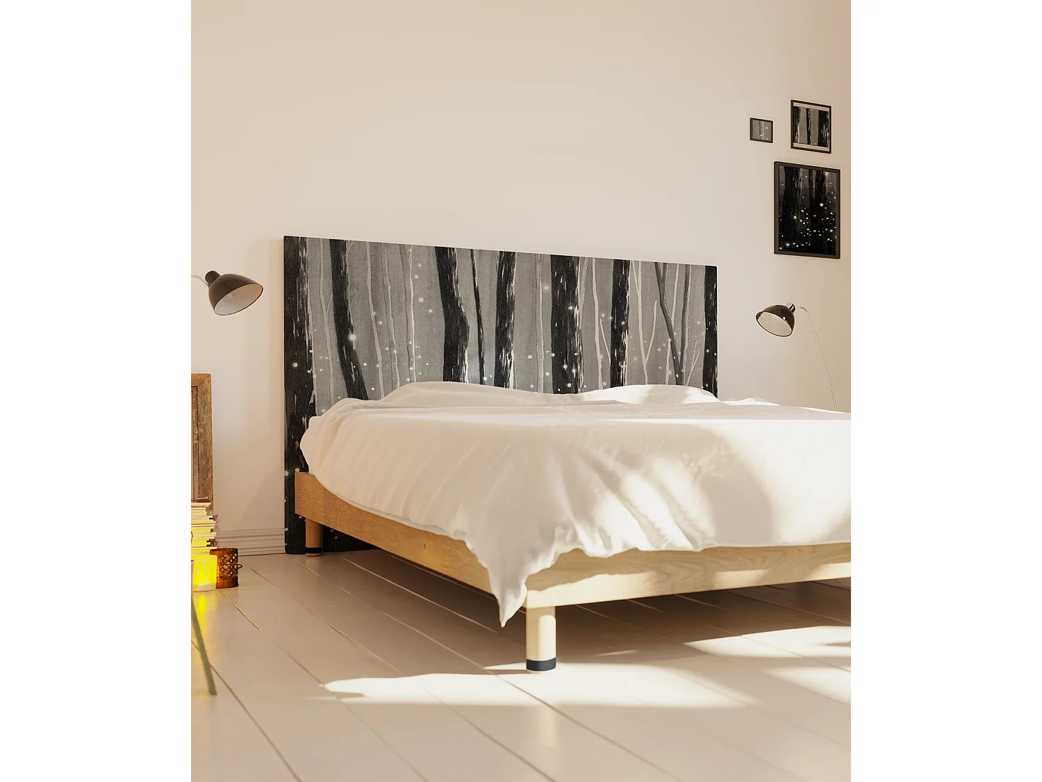 BELLECOUR LITERIE | Tête de lit déhoussable LUCIOLES 140x110 cm | Coloris Noir