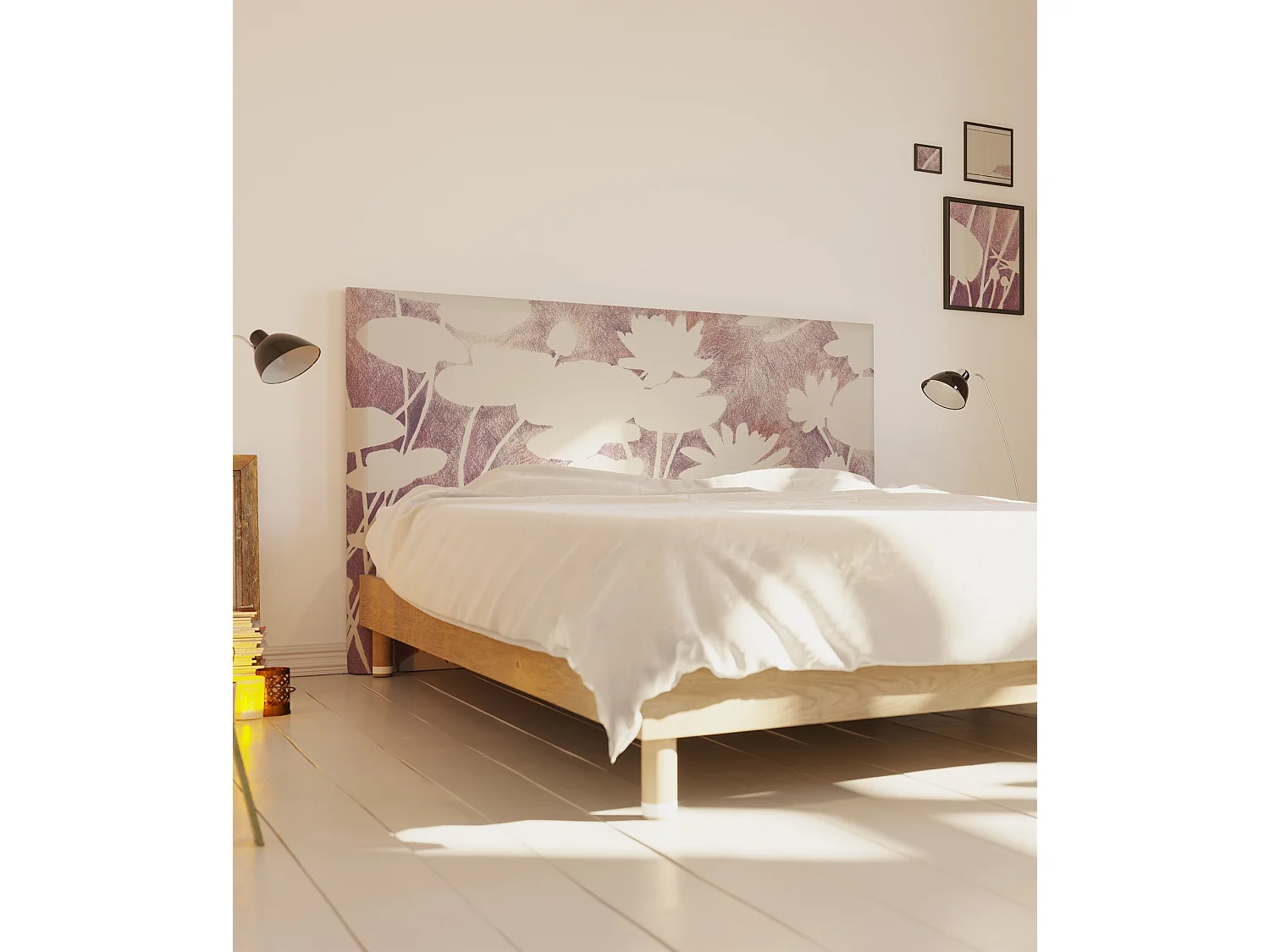 BELLECOUR LITERIE | Tête de lit déhoussable HAKU 180x110 cm | Coloris Rose pâle