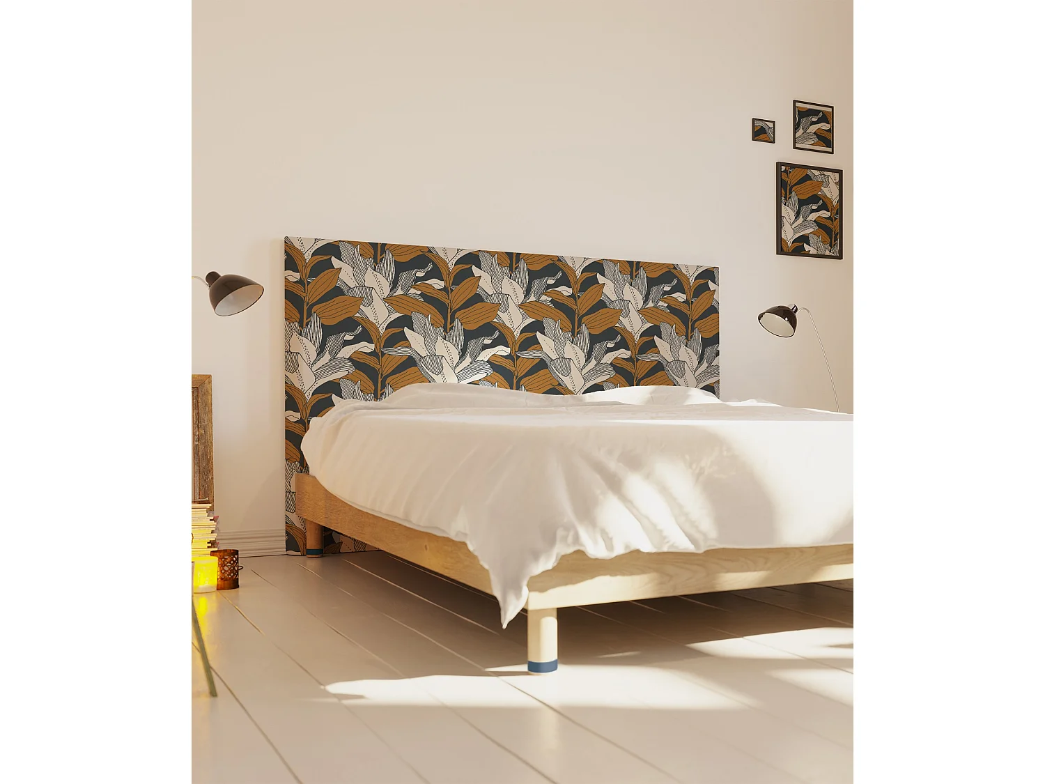 BELLECOUR LITERIE | Tête de lit déhoussable TONI 160x110 cm | Coloris Bleu