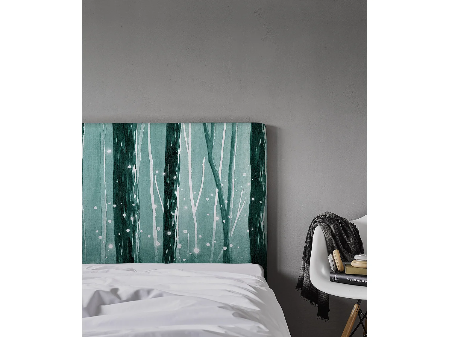 BELLECOUR LITERIE | Tête de lit déhoussable LUCIOLES 180x110 cm | Coloris Vert