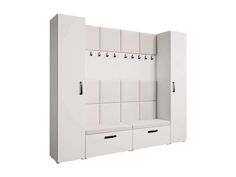 GARDEROBE Margaret XL 242/203/43 avec panneaux rembourrés et armoire à chaussures