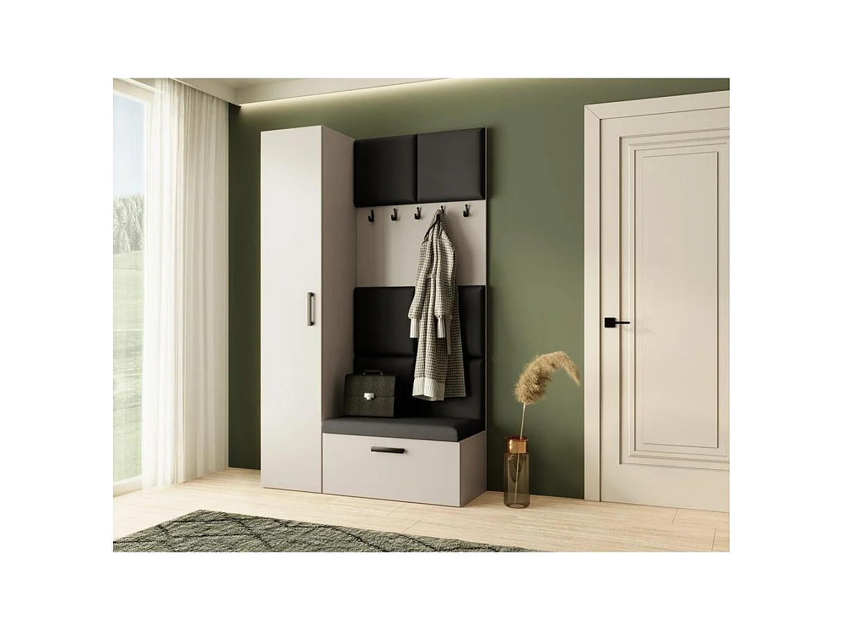 GARDEROBE Margaret I+IV 121/203/43 mit gepolsterten Paneelen