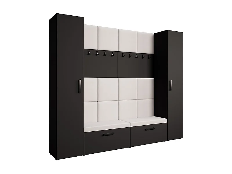 GARDEROBE Margaret XL 242/203/43 avec panneaux rembourrés et armoire à chaussures