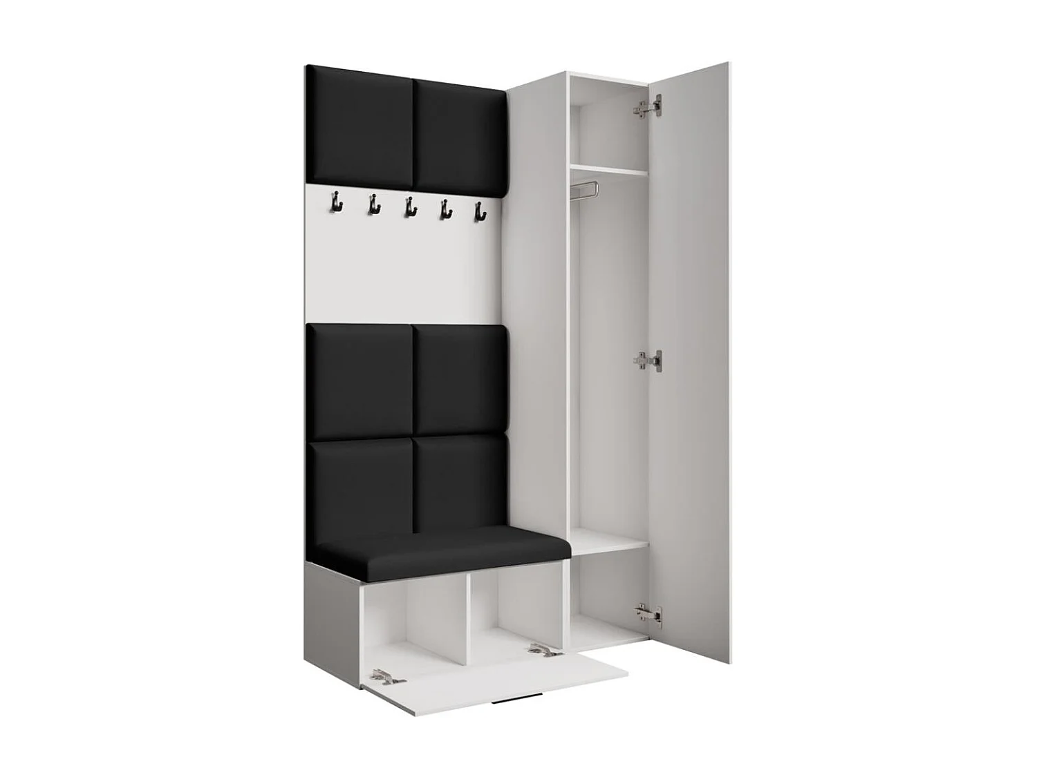 GARDEROBE Margaret I+IV 121/203/43 avec panneaux rembourrés