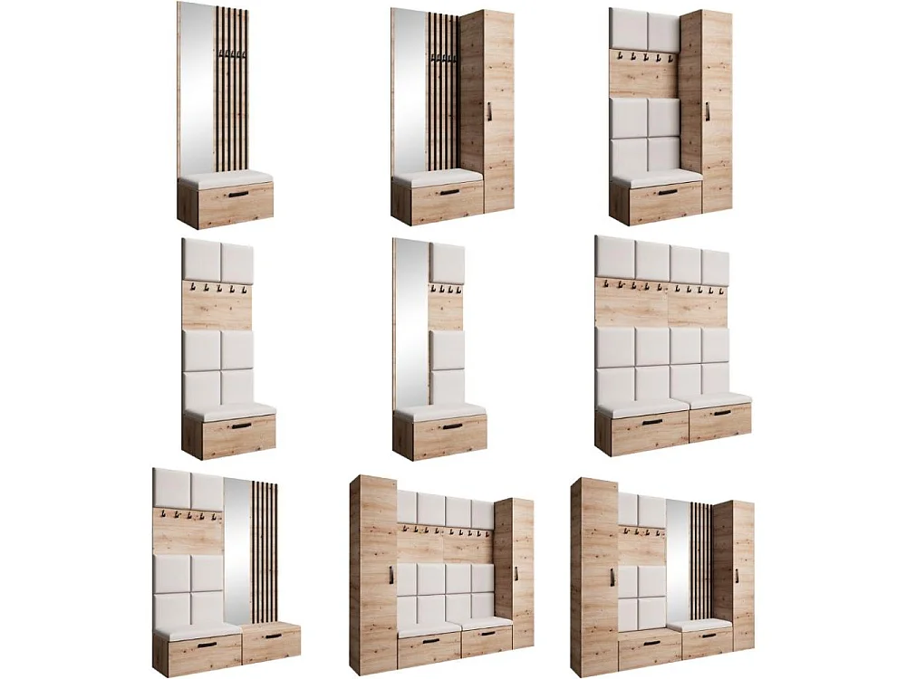 GARDEROBE Margaret I+IV 121/203/43 avec panneaux rembourrés