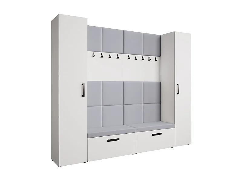 GARDEROBE Margaret XL 242/203/43 avec panneaux rembourrés et armoire à chaussures
